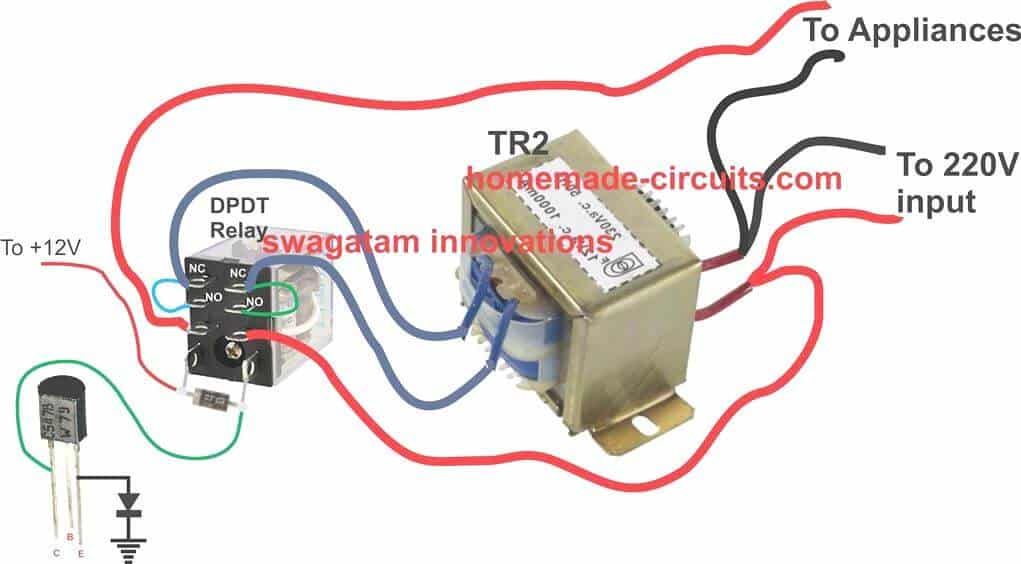 schéma de câblage du transformateur de relais stabilisateur