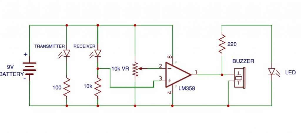 Cum se conectează un senzor de fotodiodă IR într-un circuit