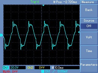 LC filtro grandinė modifikuotam sinusinių bangų keitiklio transformatoriaus išėjimui
