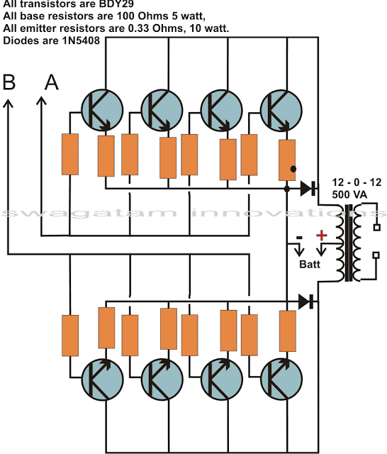 Circuito inversor de onda senoidal modificada com base em porta NAND IC 4049