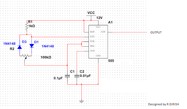 IC 555 pwm с пот и 1N4148