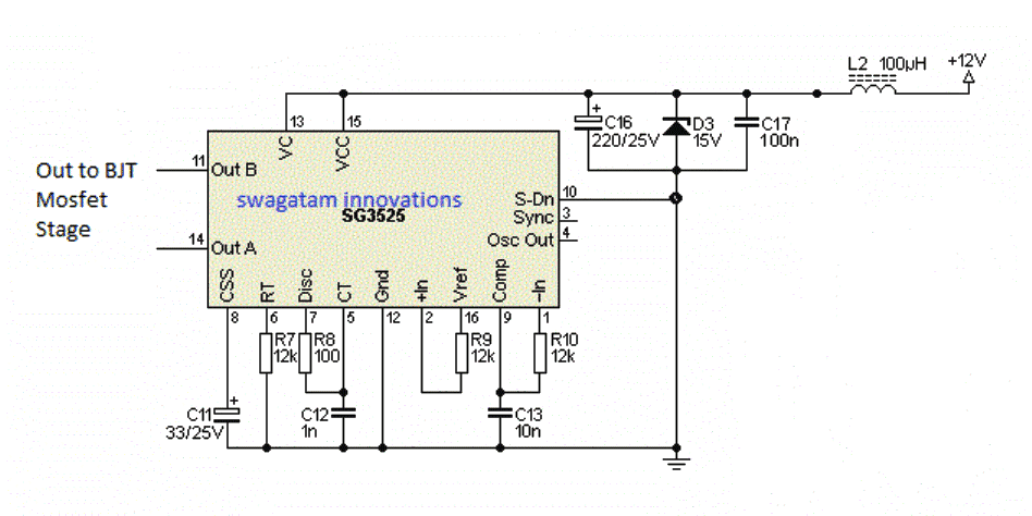 Проста конфигурация на инвертора IC SG3525