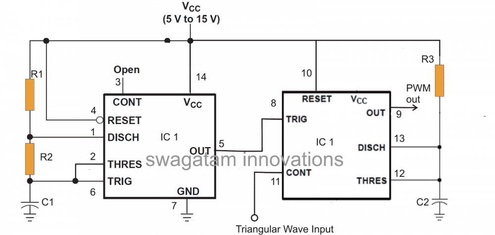 Circuito inversor de onda sinusoidal pura IC 556