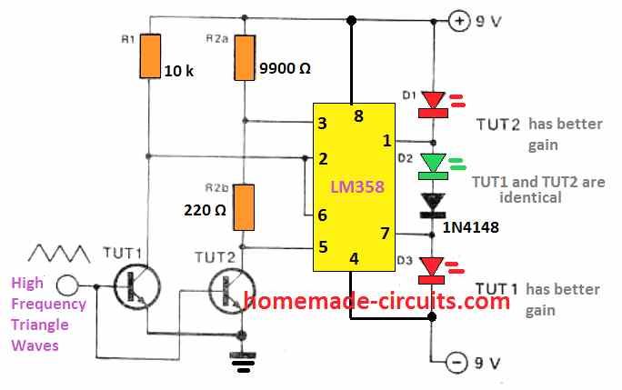 Combine pares de transistores rapidamente usando este circuito