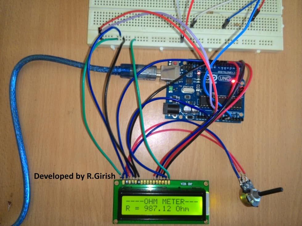 Prototipo di ohmetro digitale Arduino