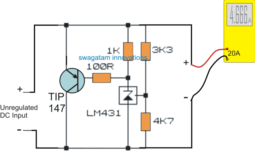 Circuito para testar a corrente do alternador usando carga fictícia