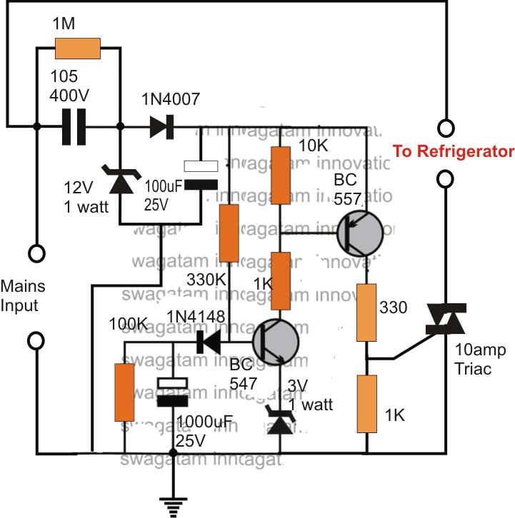 Circuit de protection de réfrigérateur simple