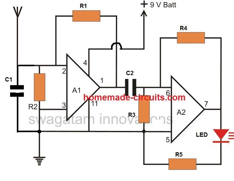 Jednoduchý obvod bezdrôtového detektora chýb