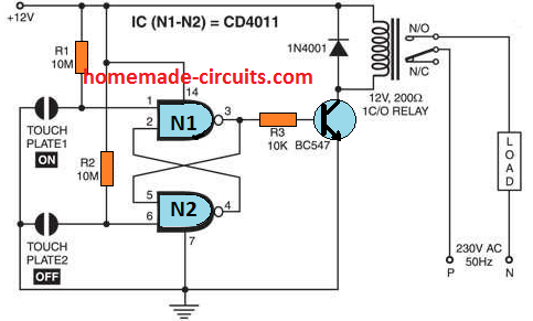 nand gate touch switch