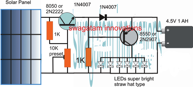 ток, управлявана верига на LED лампа