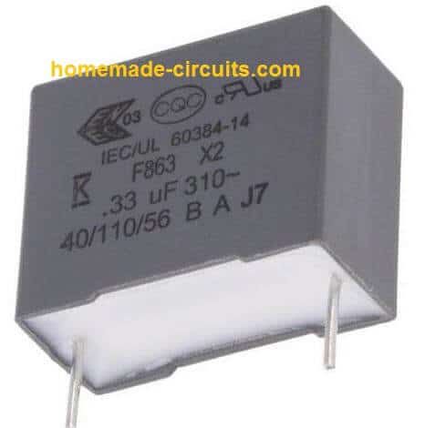 0.33uF / 400V capacitor MKT metallized polyester