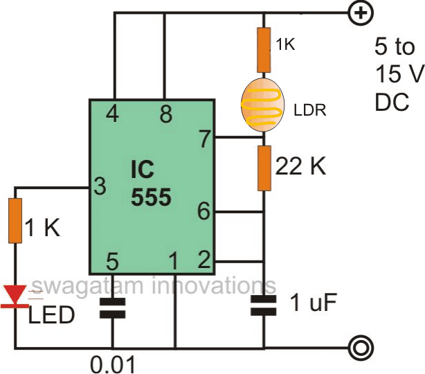 Преобразувател на светлина към честота с помощта на IC 555