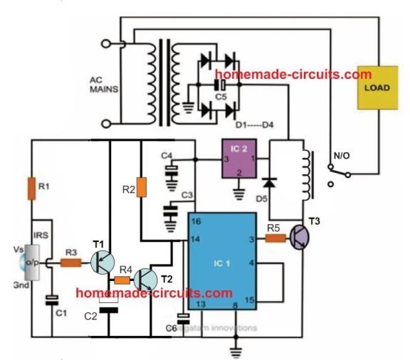 2 circuitos de controle remoto infravermelho (IR) simples
