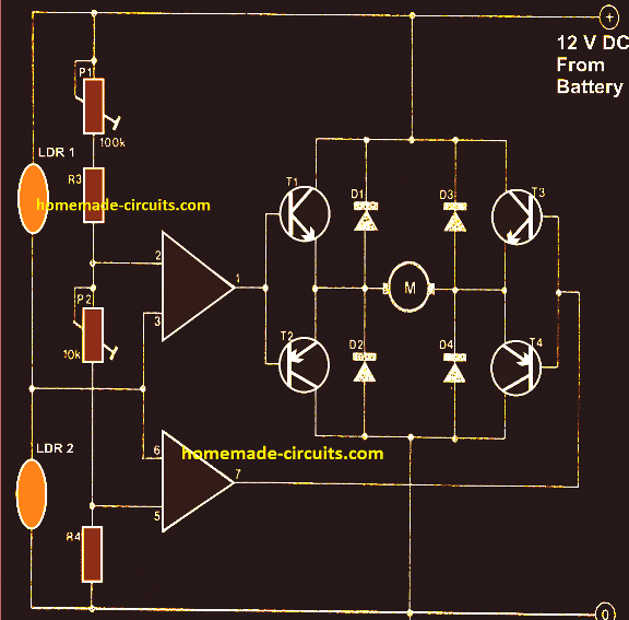 Com funciona el circuit de control OpAmp del seguidor solar