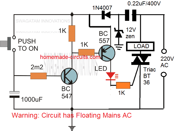 circuito temporizador transistorizado compacto simple