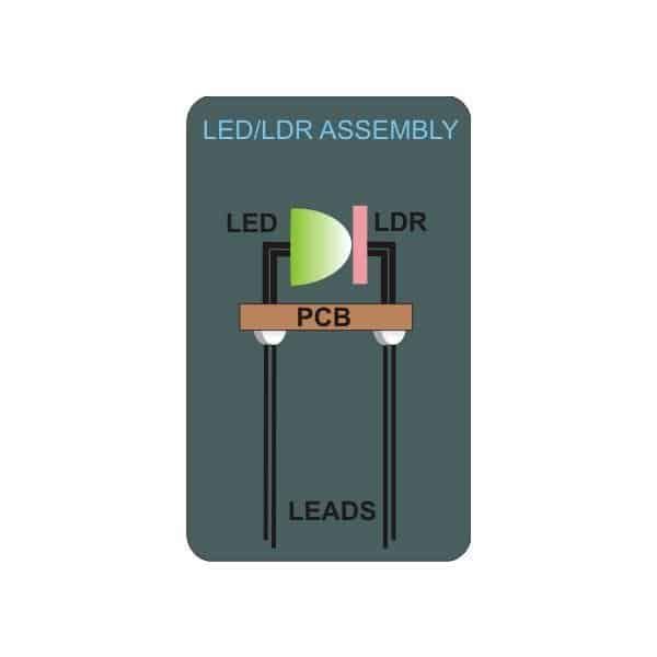 Projeto do circuito do optoacoplador LED LDR