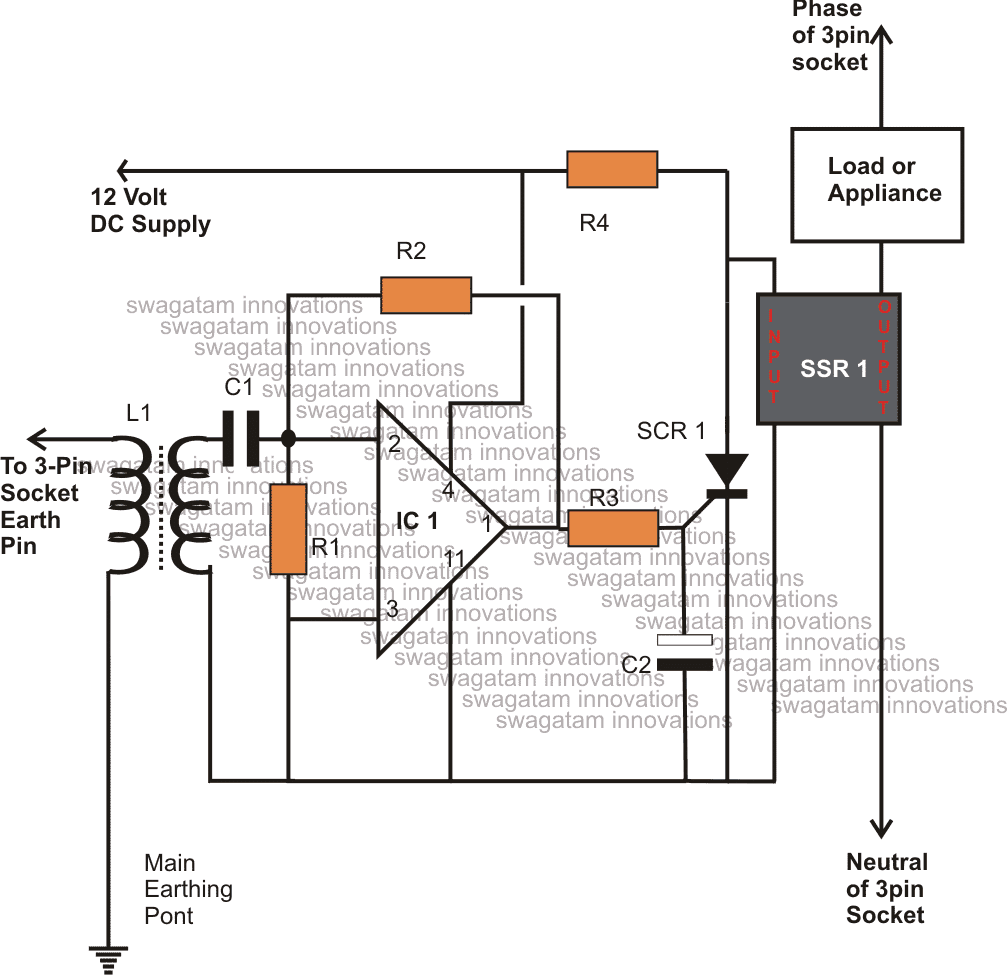 ELCB-kredsløb ved hjælp af en Triac