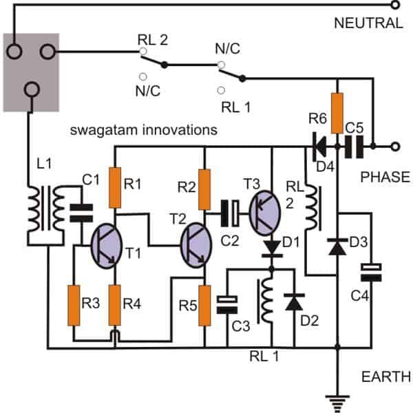 Circuit de disjuntor (ELCB)