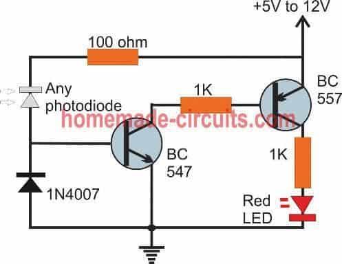 simpelt 2 transistor fjerntester kredsløb