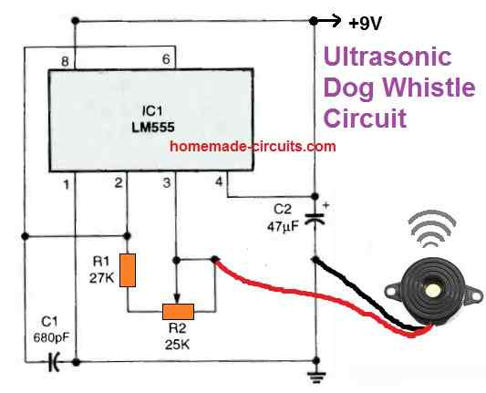 Enkelt elektronisk hundefløjtekredsløb forklaret