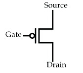   Символ на PMOS транзистор
