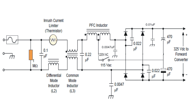 exemplo de circuito PFC
