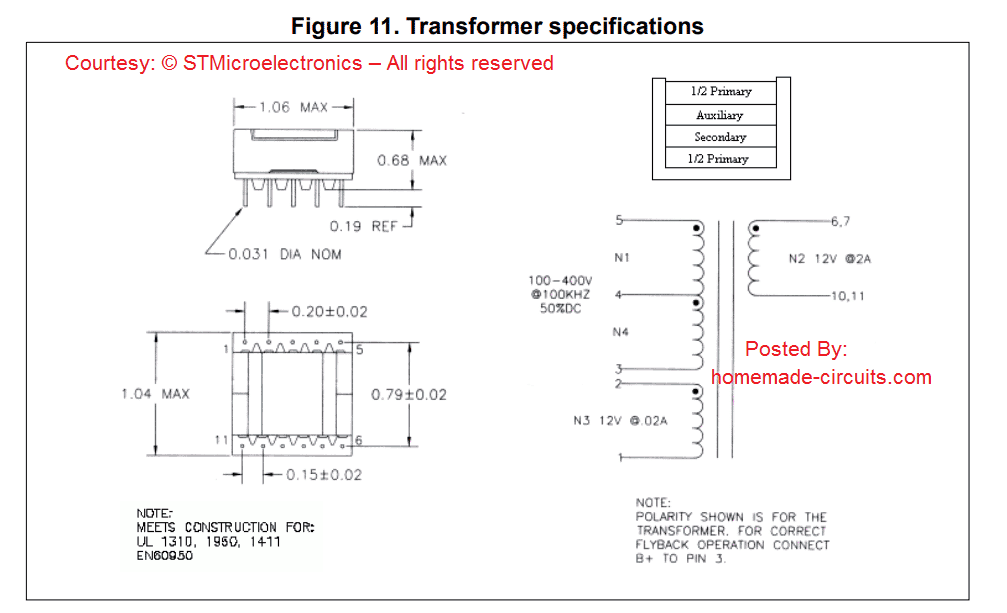 детайли за намотка на трансформатора