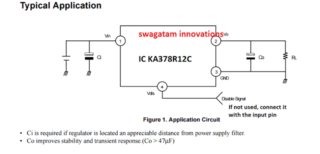 Circuito di applicazione IC KA378R12C del regolatore di caduta di bassa tensione
