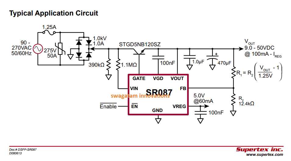 Solid state strømforsyning Kredsløb ved hjælp af IC SR087