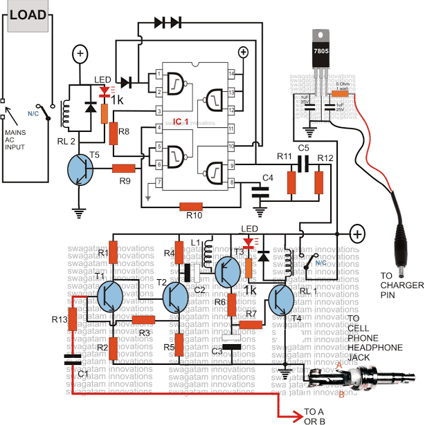 Diagrama de circuits del commutador de control remot del telèfon mòbil basat en GSM