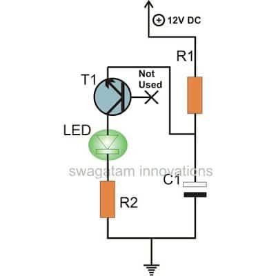 Circuito de pisca-pisca LED usando um único transistor
