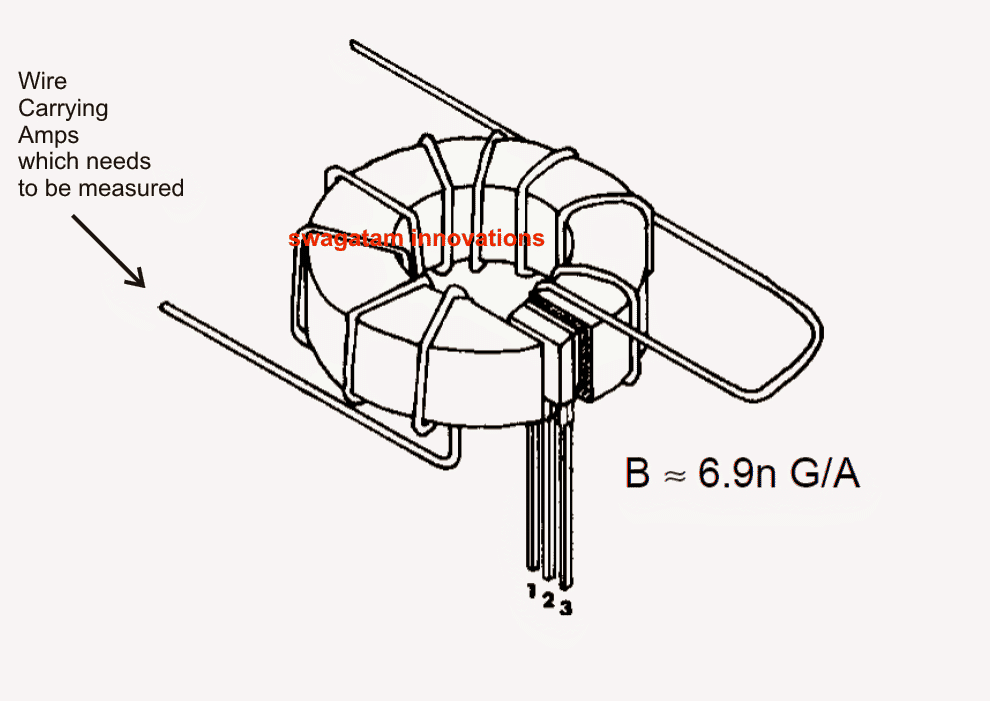 Beskontaktni krug osjetnika struje pomoću IC-a s Hall-Effect-om