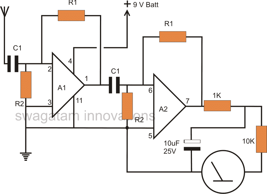 Detector de fallas de fase de CA sin contacto con circuito de medidor