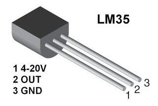 Brochage LM35, fiche technique, circuit d'application