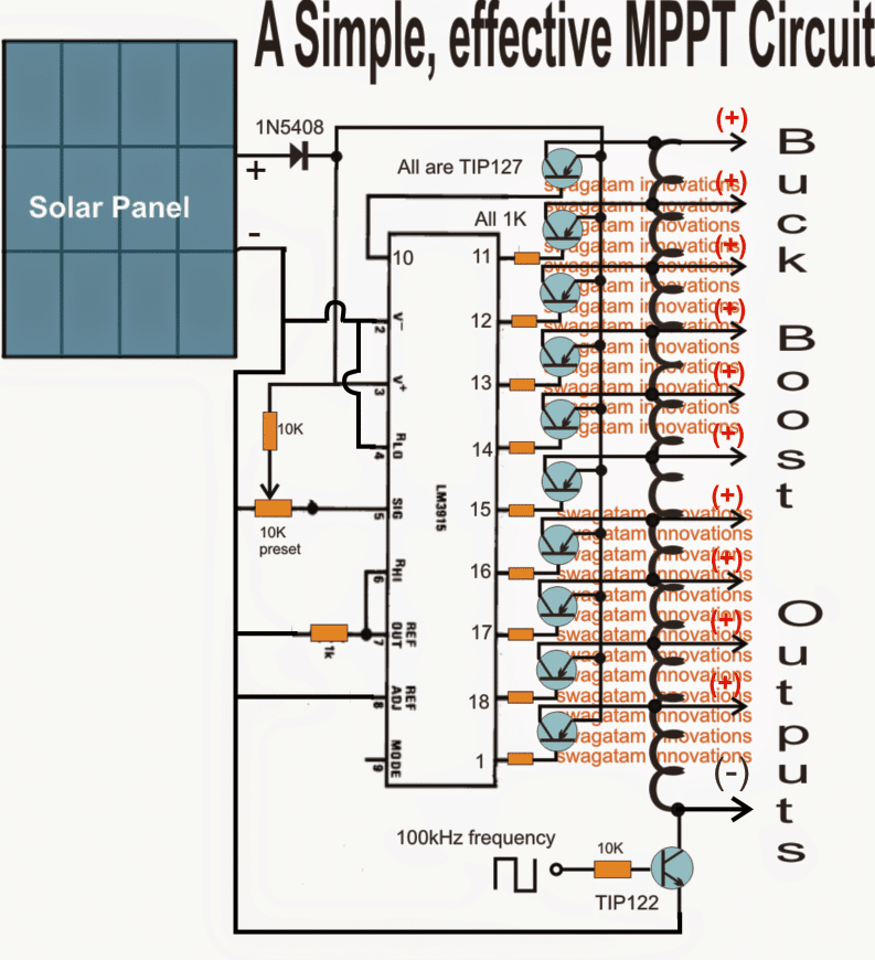 circuito MPPT caseiro com transformador tapado