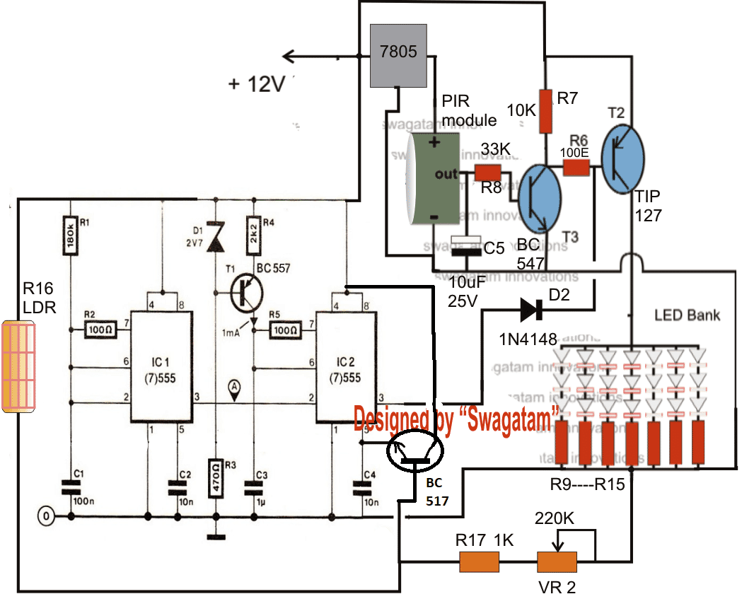 Енергоспестяваща автоматична верига за светодиоден контролер