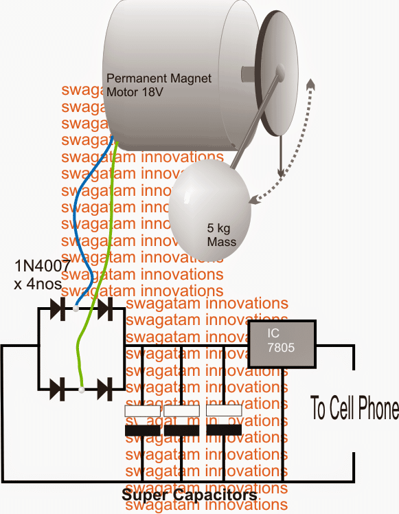 Cellphone Charger Circuit Paggamit ng Pendulum Generator