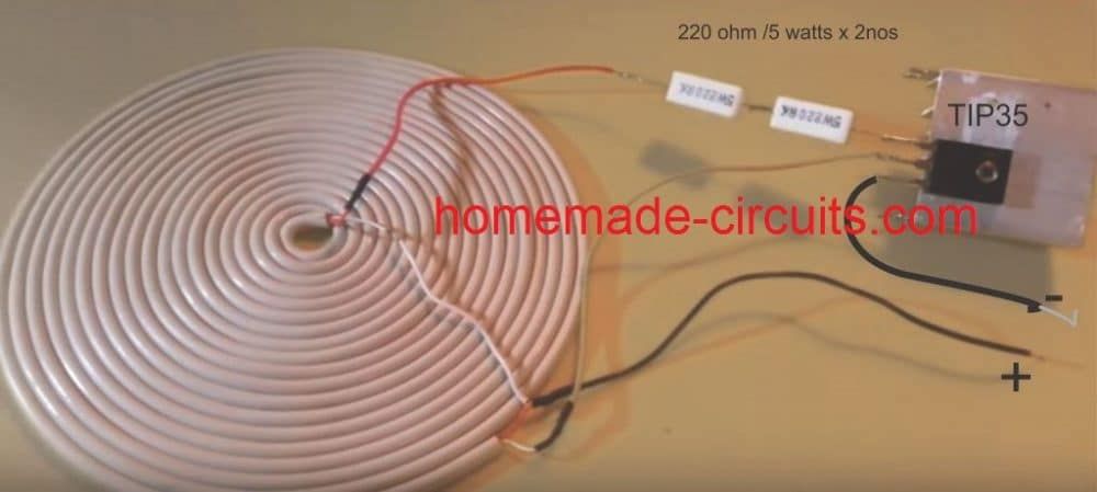 circuito di ricarica del cellulare wireless modificato e le immagini del prototipo