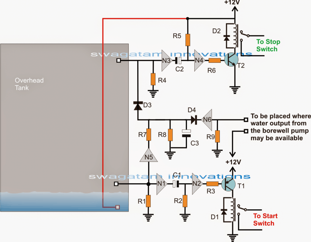 Circuit de pornire / oprire a pompei submersibile